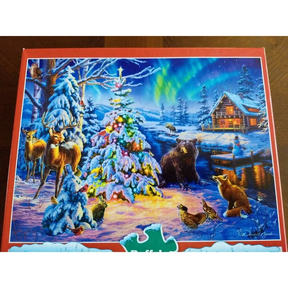 Buffalo Games Jigsaw Puzzle 1000 Pc Woodland Christmas Animals Complete‎ Poster